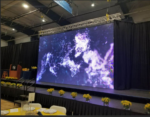 Indoor Full Color P3.91 Led Stage Backdrop Screen  64x64 Pixels Video Wall
