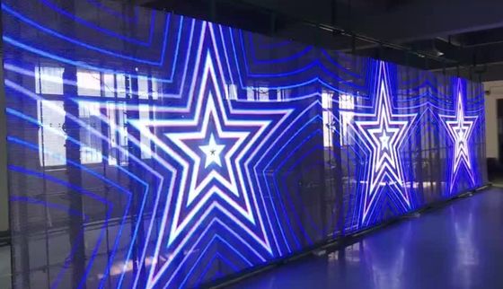 Longda 3840Hz Refresh Rate 5000cd/m2 Brightness 1R1G1B LED Composition Transparent Glass LED Screen for Rental or Fixed Installation