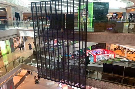 P3.91mm 1R1G1B Transparent Glass Led Screen HD Led Mesh Video Wall ISO9001
