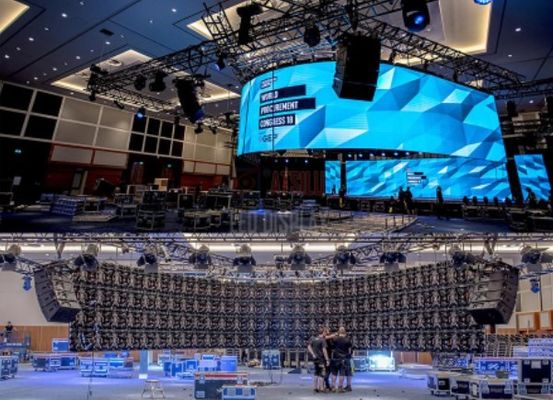 HD LED Wall Display Screen Rental P3.91 Curved LED Display For Wedding Church Stage