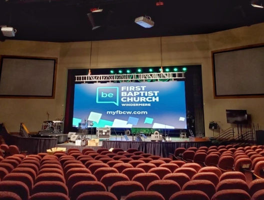 Indoor Full Color P3.91 Led Stage Backdrop Screen  64x64 Pixels Video Wall