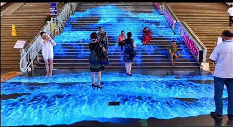 Lightweight，Durable Indoor/Outdoor LED Floor Tile Screen RGB Color Changing Lighting