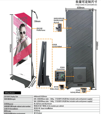 Double-sided HD LED Display Poster Digital Advertising Video Player P1.25 P1.538 P1.86 P2 P2.5 P3