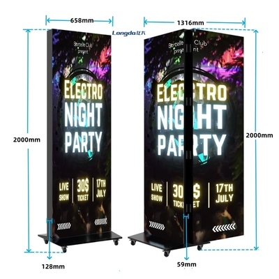Double-sided HD LED Display Poster Digital Advertising Video Player P1.25 P1.538 P1.86 P2 P2.5 P3