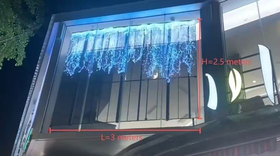 3m*2.5m Transparent Grille LED Screen For Retail Shop Curtain Window