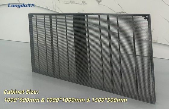 3m*2.5m Transparent Grille LED Screen For Retail Shop Curtain Window