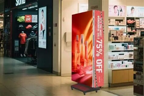 Tri-fold Led Poster Screen Plug And Play Removable Advertising For Retail Store