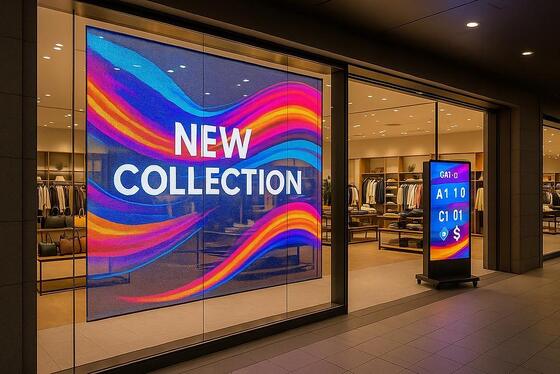 3.91mm High Transparency Led Shop Window Display Enery-saving 65536dots/ M2