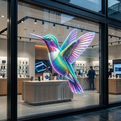 ISO14001 Interactive Creative Transparent Led Window Display ODM For Shopping malls