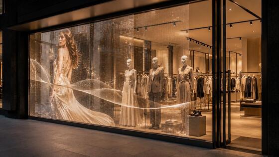 ISO14001 Interactive Creative Transparent Led Window Display ODM For Shopping malls