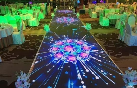 Durable， Safety 52×52 dots 3840Hz Colorful Led Dance Floor Rental P4.81mm High Refresh