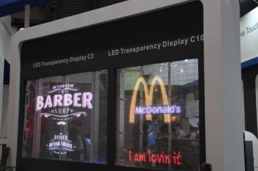 9245 Pixels Transparent Professional Led Display Screen 5000cd 10.4mm