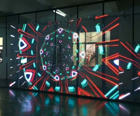 High Brightness P7.8 Transparent Glass Led Screen 281trillion IC 2038