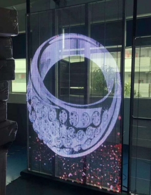 63775 Dots/ M2 Led Window Display Screen Signs 1R1G1B ISO14001 See Through