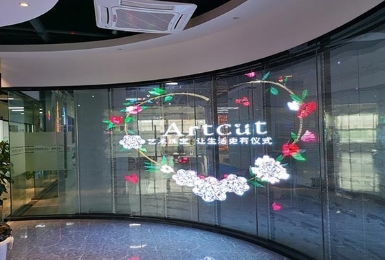 63775 Dots/ M2 Led Window Display Screen Signs 1R1G1B ISO14001 See Through
