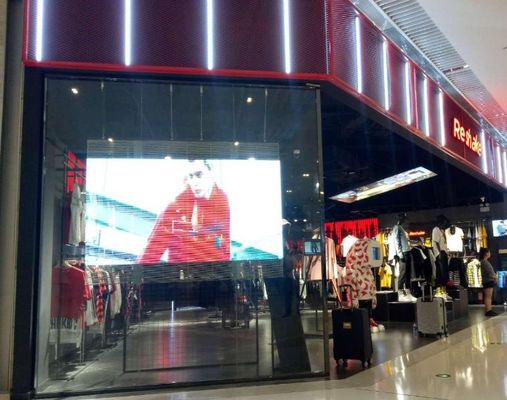 HD P7.8mm RGB 3IN1 Transparent Glass Led Screen Advertising Display 4500cd/m²