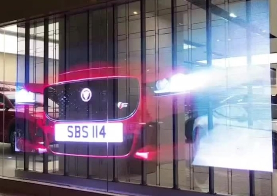 100 X 50cm Transparent Glass LED Screen Advertising Display 32873 Pixels ODM FCC