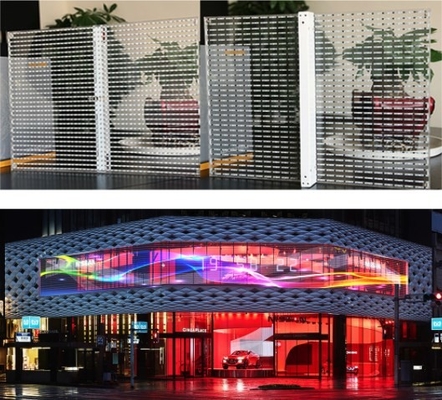 Commercial Advertising Transparent Glass LED Screen Outdoor SMD1921 1/ 2 Scan ODM