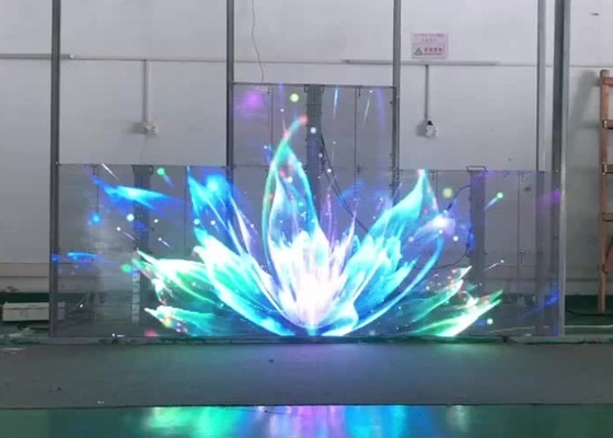 Longda Signage Transparent Glass Led Screen Wall 281 Trillion 1R1G1B