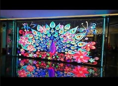 Longda Signage Transparent Glass Led Screen Wall 281 Trillion 1R1G1B
