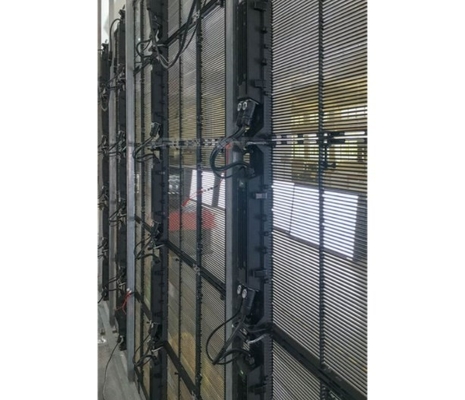 P10.4mm 50*12.5cm Transparent Glass LED Screen Grid Window Display 1000cd/ M²