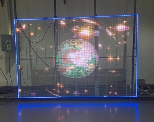 AC85V Transparent LED Video Wall Screen RGB Led Window Display Screen