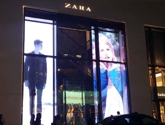 AC85V Transparent LED Video Wall Screen RGB Led Window Display Screen