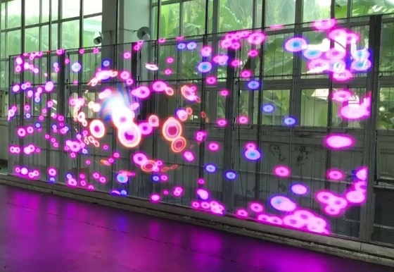 AC85V Transparent LED Video Wall Screen RGB Led Window Display Screen