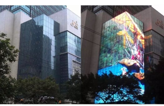 P2.8 Transparent Glass LED Screen Customized Indoor Outdoor For Shopping Mall