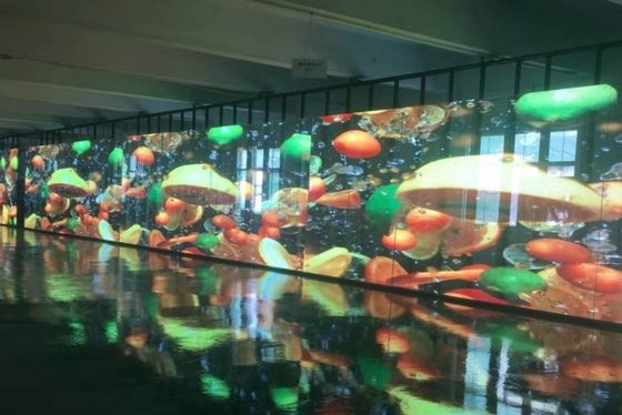 3500cd/ M² Transparent Glass LED Screens Display FCC IP43 12m For Jewelry Store